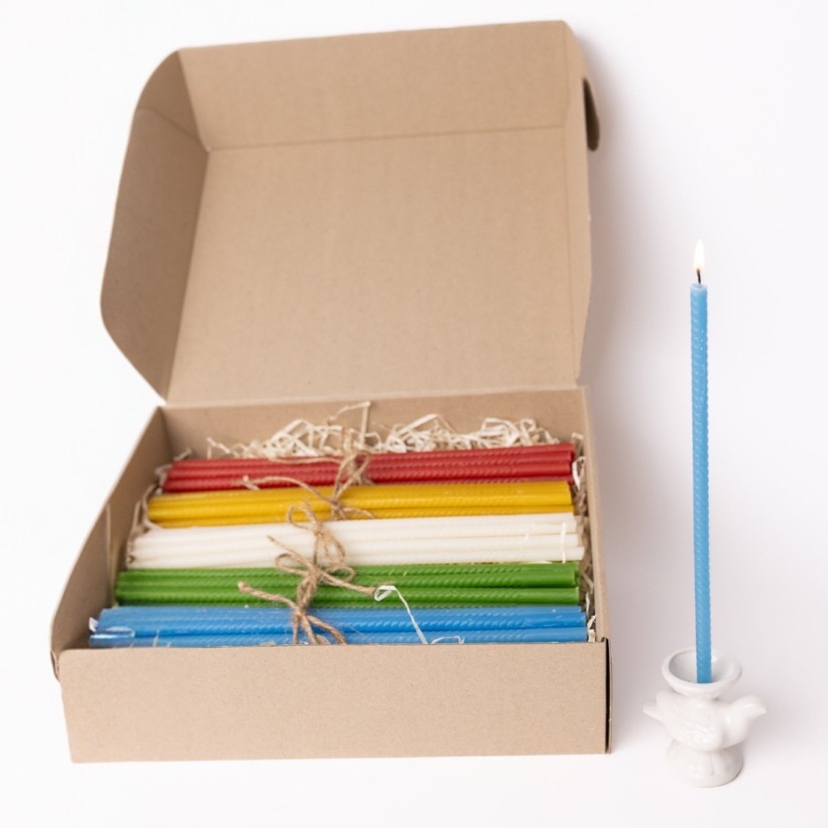 Colored Decorative Candle Set, Natural Beeswax - 11.8x0.31 in - Reelken US