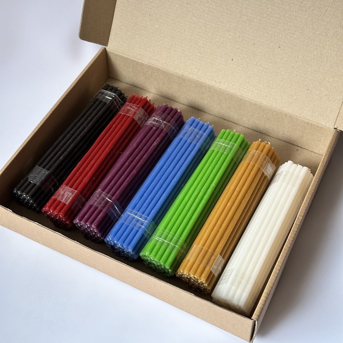 Colored Decorative Candle Set, Natural Wax - 7.28x0.23 in - Reelken US