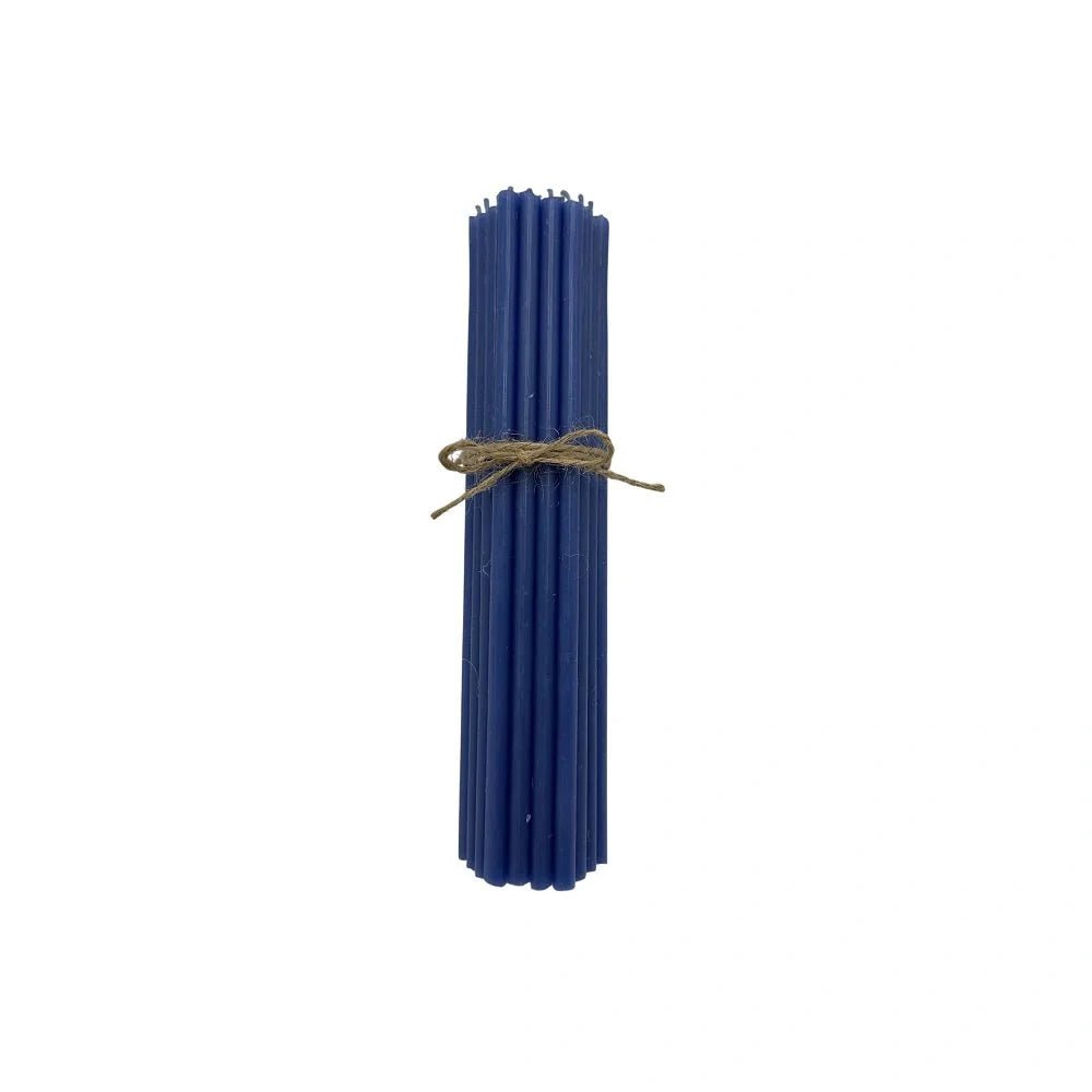 Decorative Natural Wax Candles, Blue No. 100 – Set of 50 pieces - Reelken US