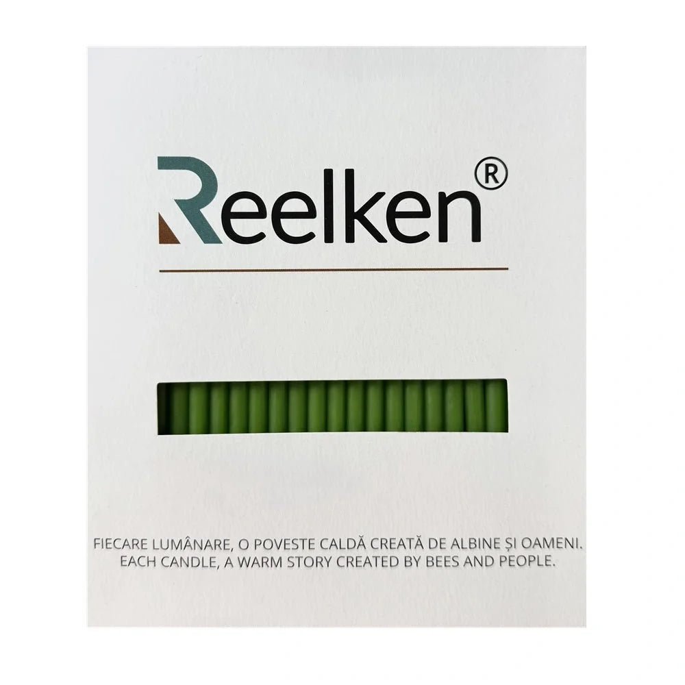 Decorative Natural Wax Candles, Green No. 100 – Set of 50 pieces - Reelken US