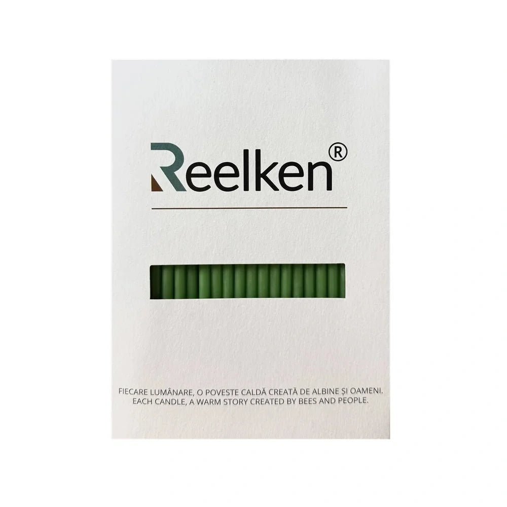 Decorative Natural Wax Candles, Green No. 140 – Set of 50 pieces - Reelken US