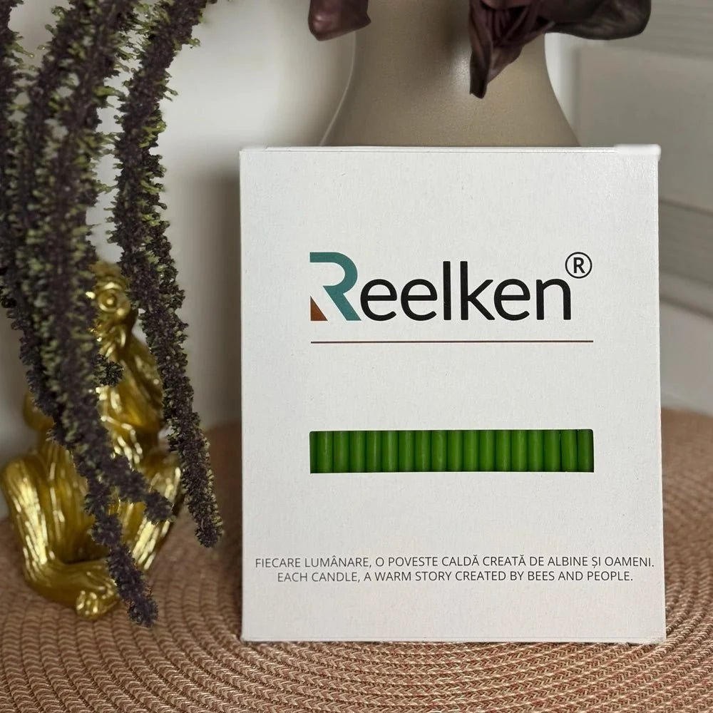 Decorative Natural Wax Candles, Green No. 80 – Set of 50 pieces - Reelken US