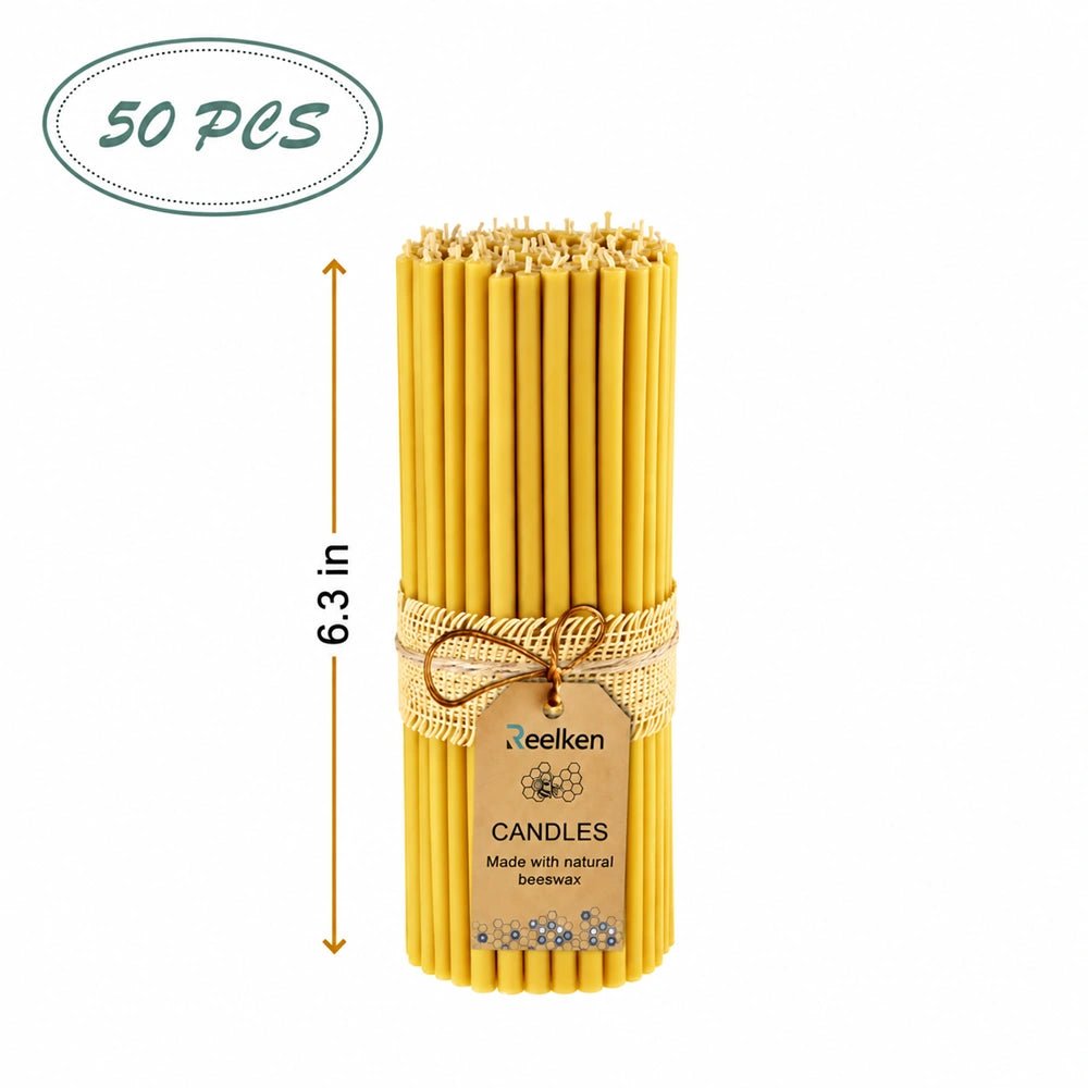 Natural Beeswax Candles – 6.3x0.23 in - Reelken US