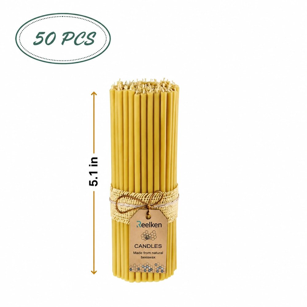 Natural Wax Candle Set - 5.1x0.2 in - Reelken US