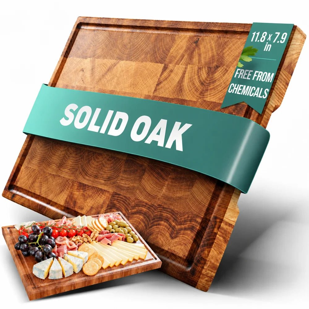 Oak wood cutting board 11.8 x 7.9 x 1 in - Reelken US