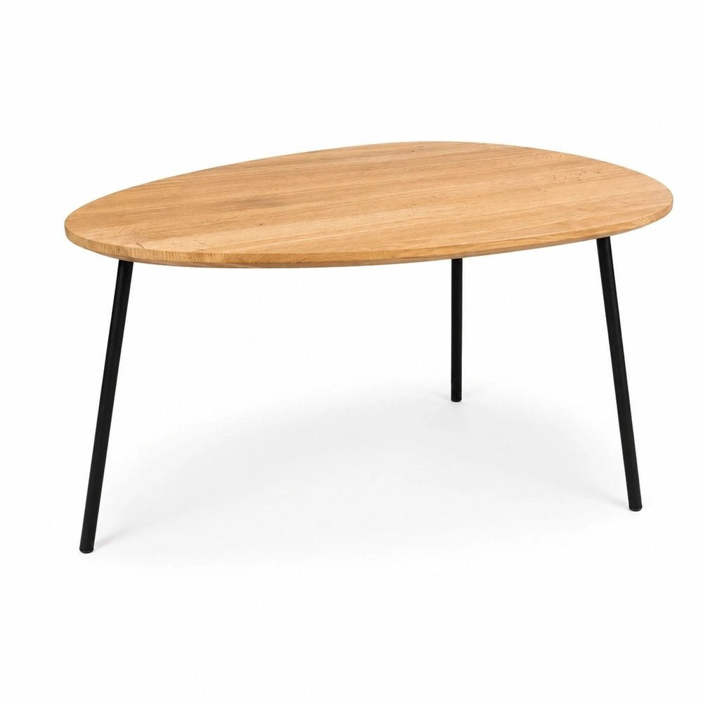 Oval Solid Oak Coffee Table – 23.4 x 31.5 x 1 in - Reelken US