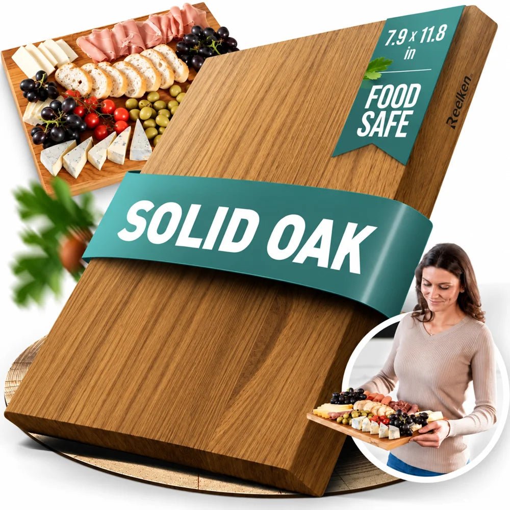 Professional oak wood cutting board 11.8 x 7.9 x 0.8 in - Reelken US