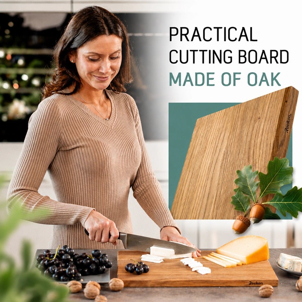 Professional oak wood cutting board 11.8 x 7.9 x 0.8 in - Reelken US