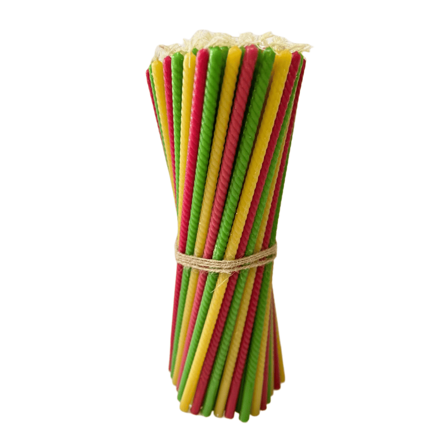 Set 102 buc Lumanari din Ceara Naturala, 30 cm, Tricolor - Reelken