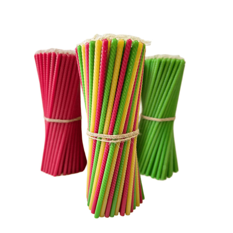 Set 102 buc Lumanari din Ceara Naturala, 30 cm, Tricolor - Reelken