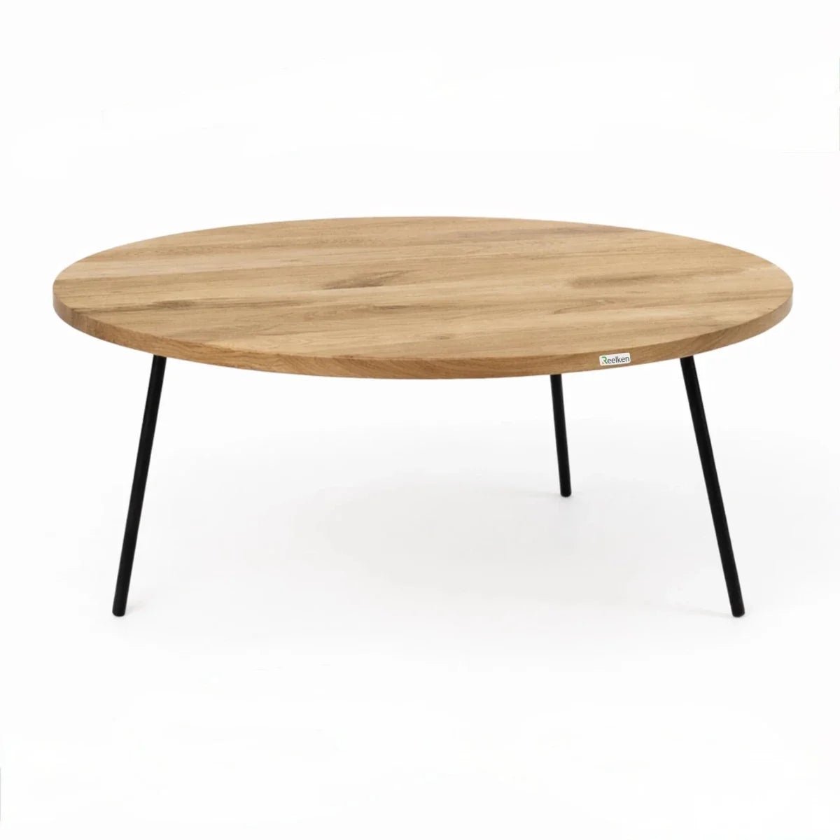 Set of 2 Round Solid Oak Coffee Tables – 19 in and 35 in – Modern Design, Durable, Quick Assembly - Reelken US