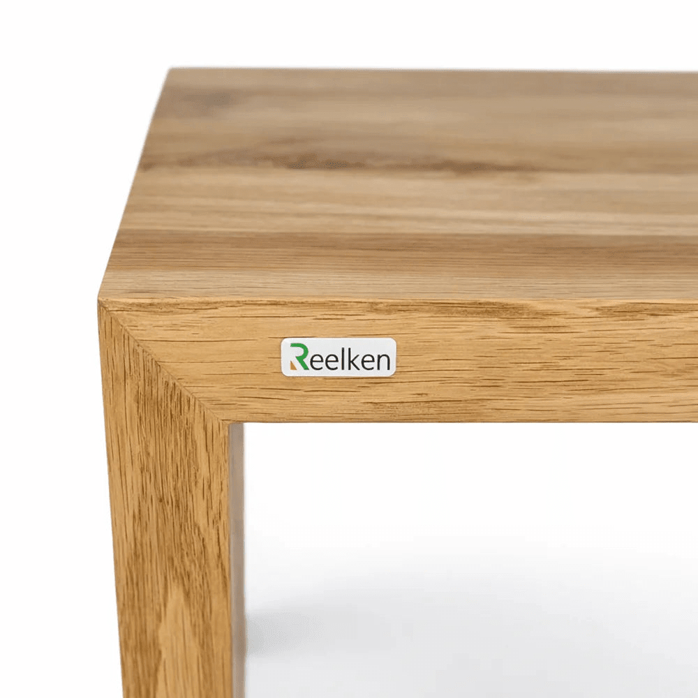 Solid oak bench 15.7 x 17.7 x 15.7 in – natural edges, natural oil finish - Reelken US