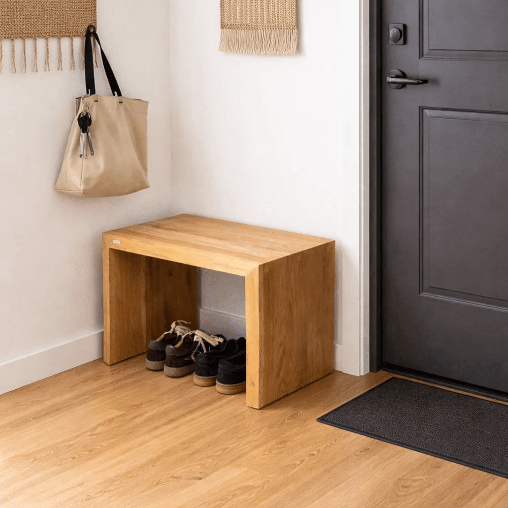 Solid oak bench 31.5 x 17.7 x 15.7 in – natural edges, natural oil finish - Reelken US