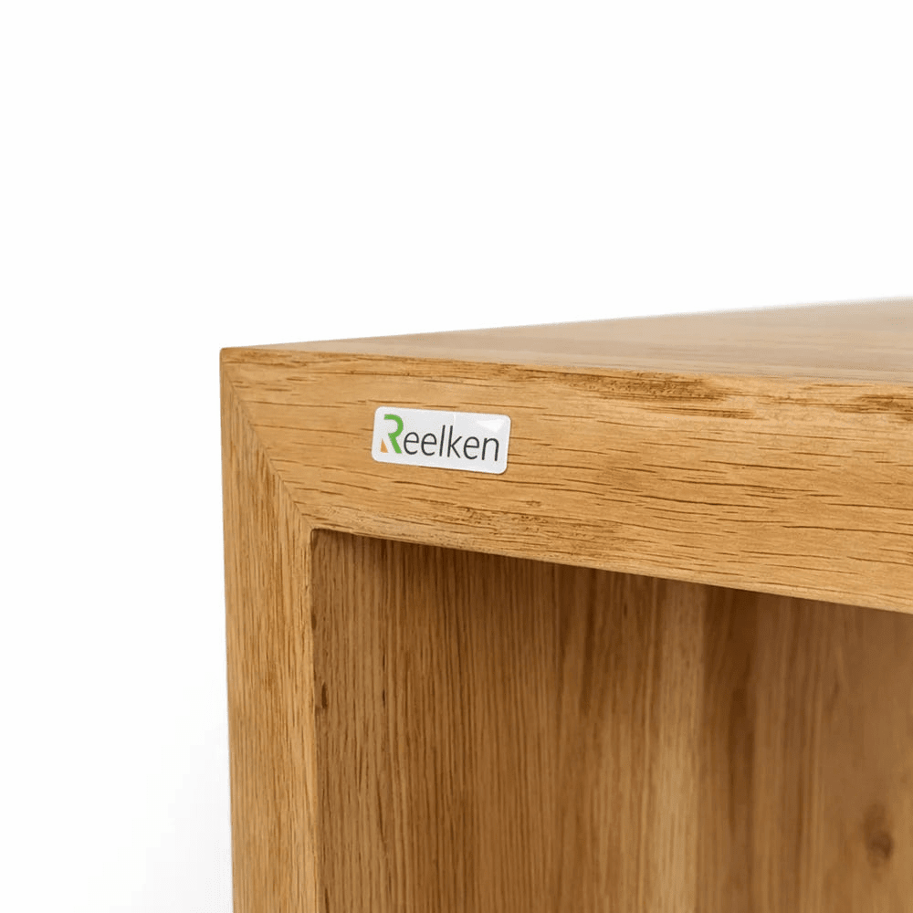 Solid oak bench 31.5 x 17.7 x 15.7 in – natural edges, natural oil finish - Reelken US