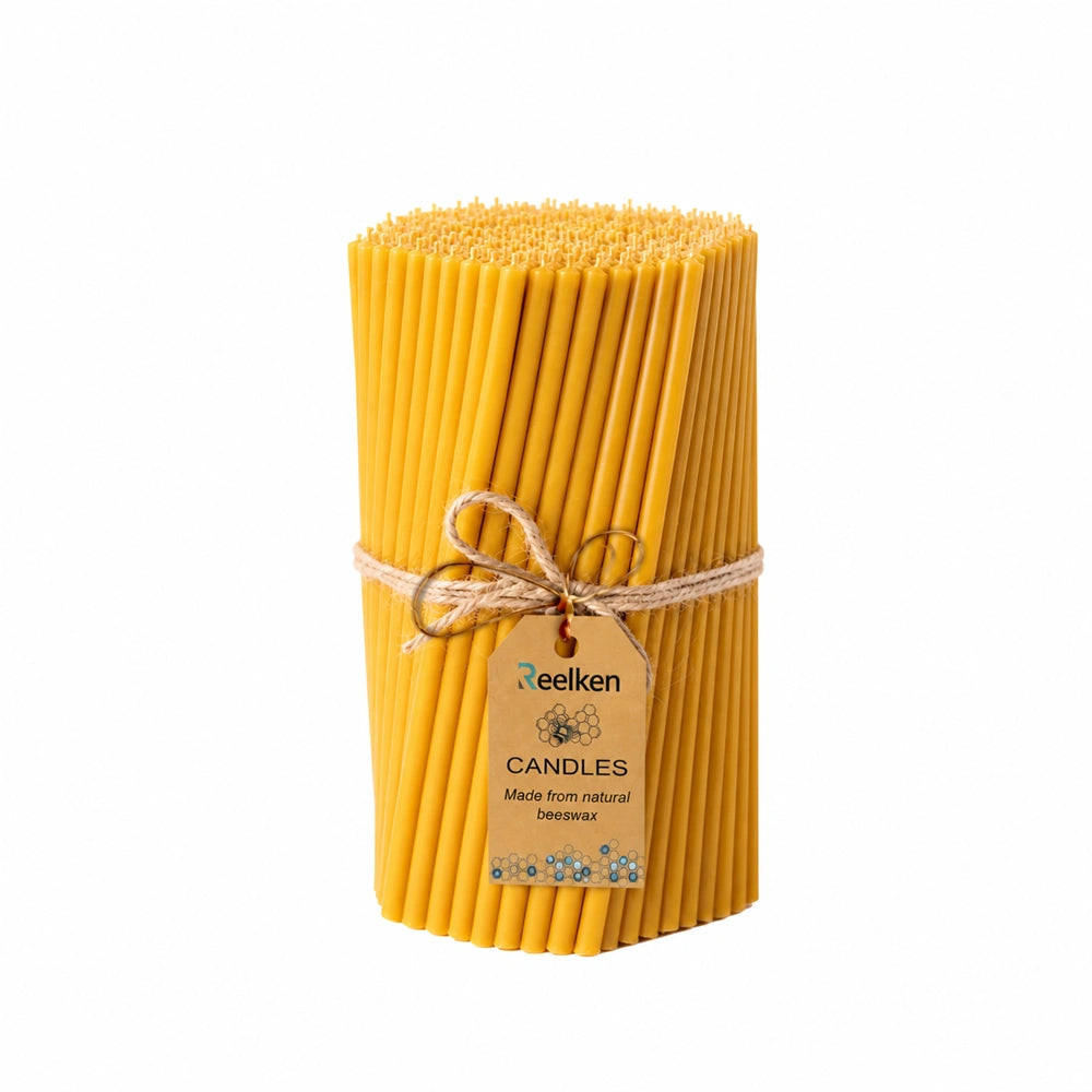 Natural Beeswax Candles - 7.9x0.25 in