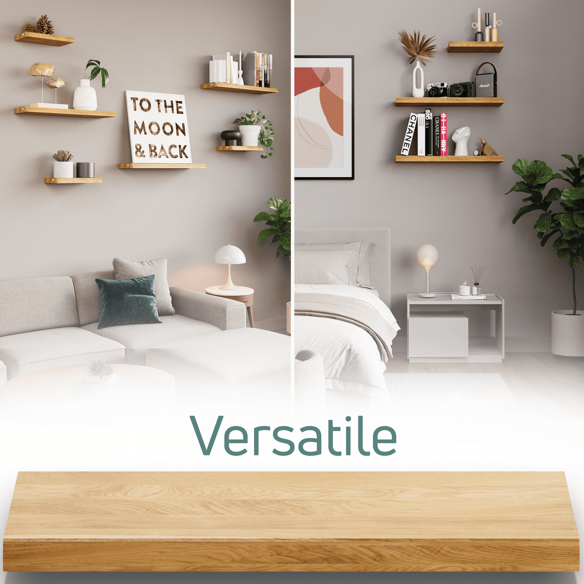 Custom Solid Oak Wooden Shelf - Reelken US