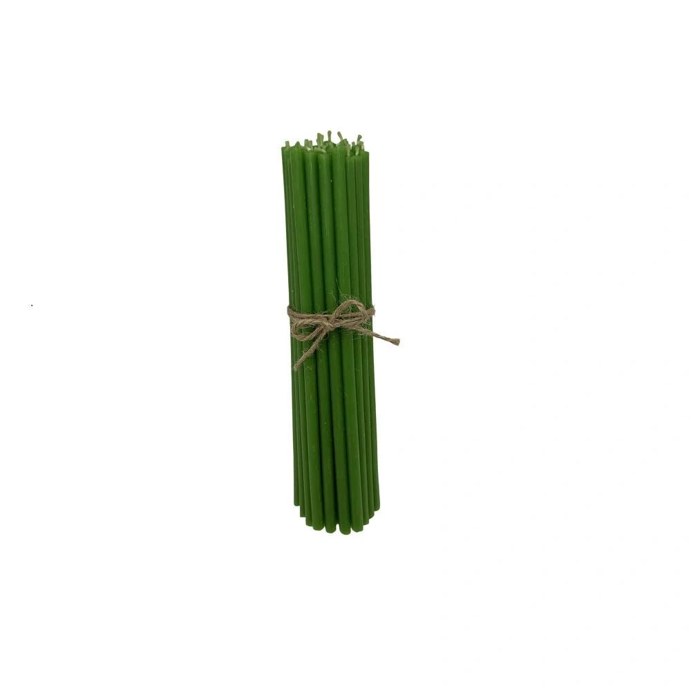 Decorative Natural Wax Candles, Green No. 100 – Set of 50 pieces - Reelken US