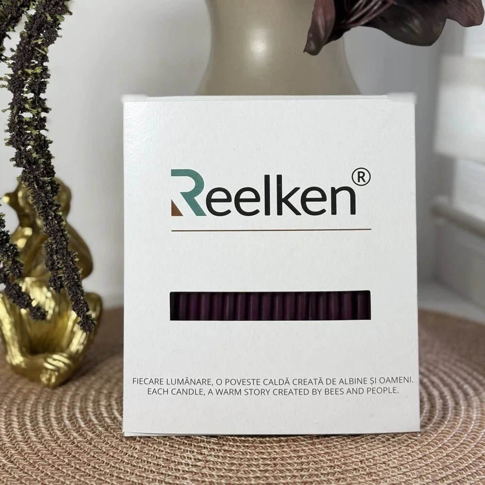 Decorative Natural Wax Candles, Violet No. 80 – Set of 50 pieces - Reelken US