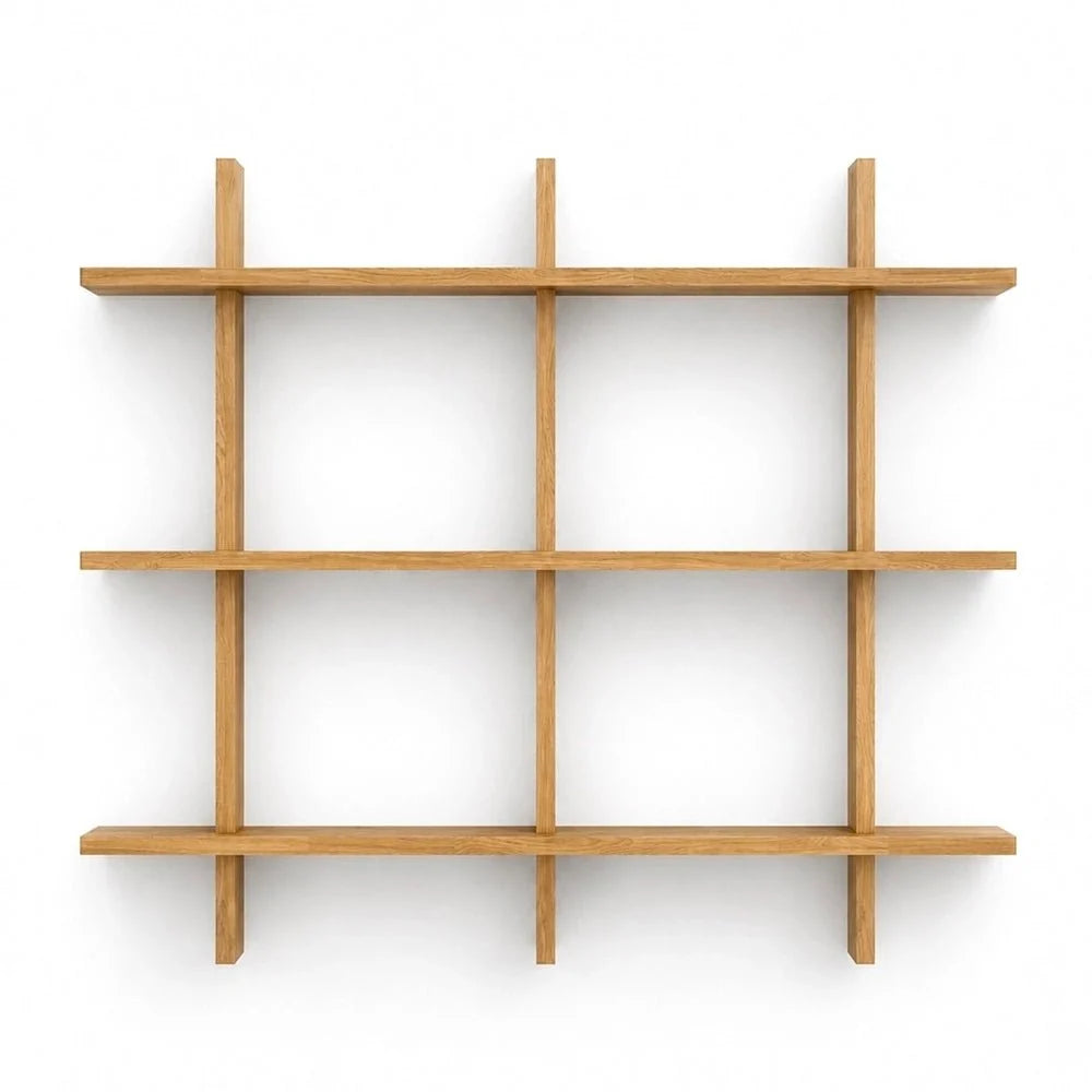 Etajera Matrix din lemn de stejar masiv - 140x106x2 cm - Reelken
