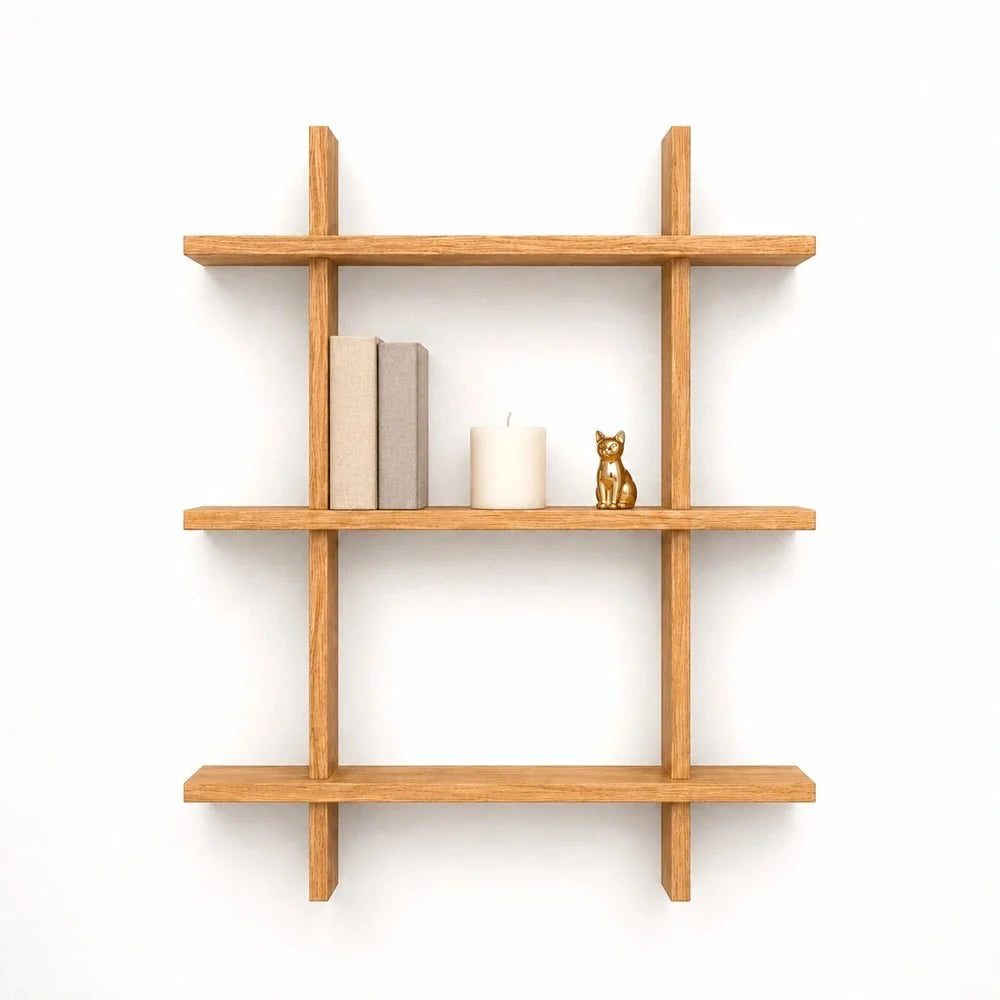 Etajera matrix din lemn de stejar masiv - 80x106x2 cm - Reelken