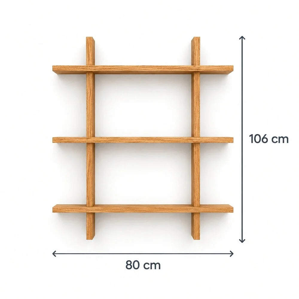 Etajera matrix din lemn de stejar masiv - 80x106x2 cm - Reelken