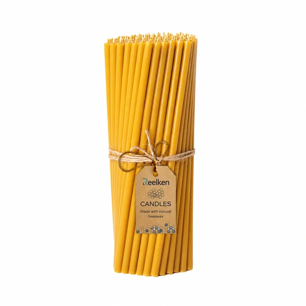 Natural Beeswax Candles -11x0.37 in - Reelken US