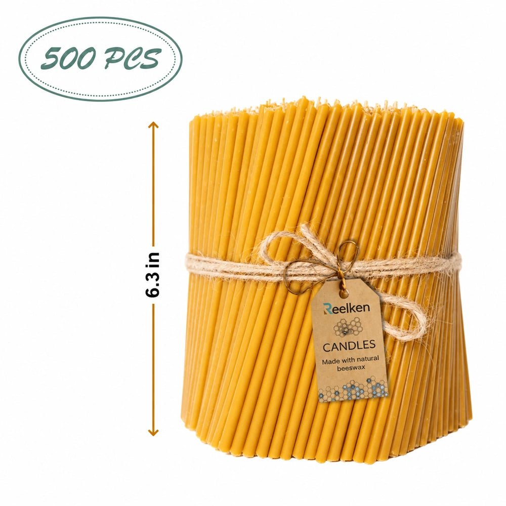 Natural Beeswax Candles – 6.3x0.23 in - Reelken US