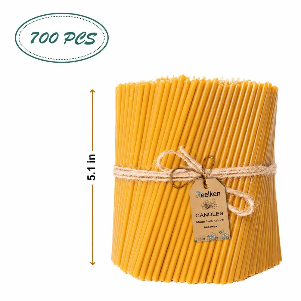 Natural Wax Candle Set - 5.1x0.2 in - Reelken US