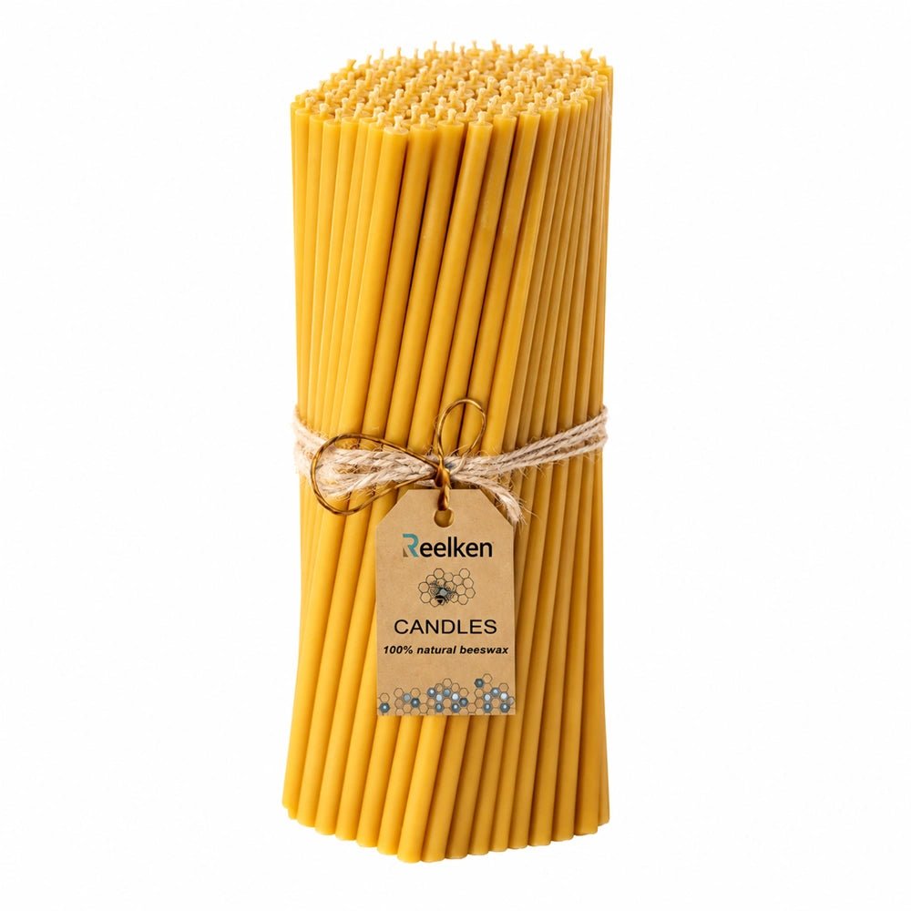 Natural Wax Candles - 11x0.3 in - Reelken US