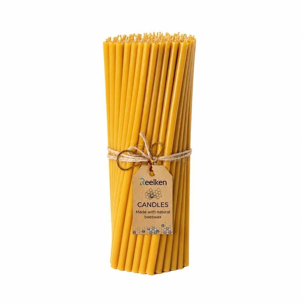 Natural Wax Candles - 13x0.47 in - Reelken US