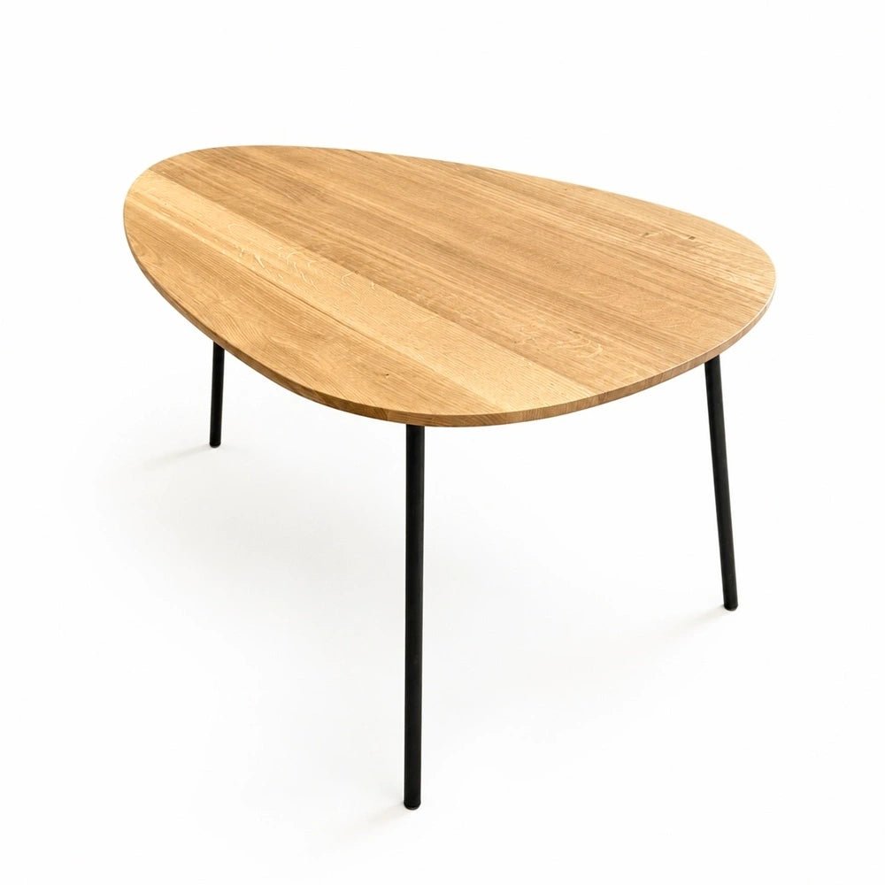 Oval Solid Oak Coffee Table – 23.4 x 31.5 x 1 in - Reelken US