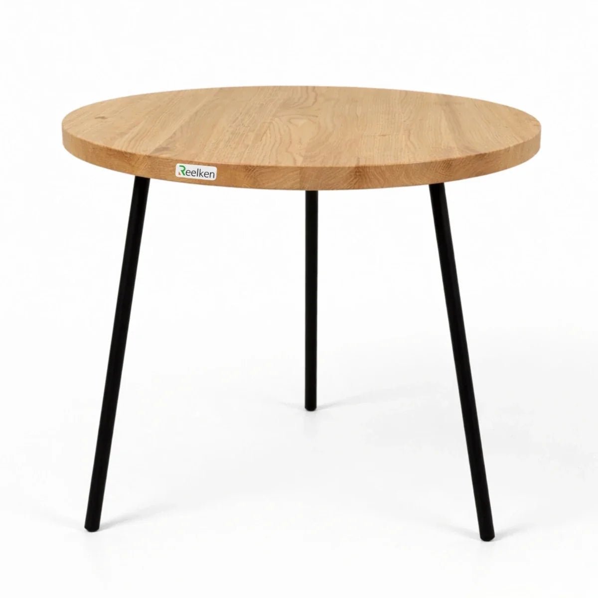 Round Solid Oak Coffee Table, 19 inch Diameter – Minimalist, Elegant, Ready to Assemble - Reelken US