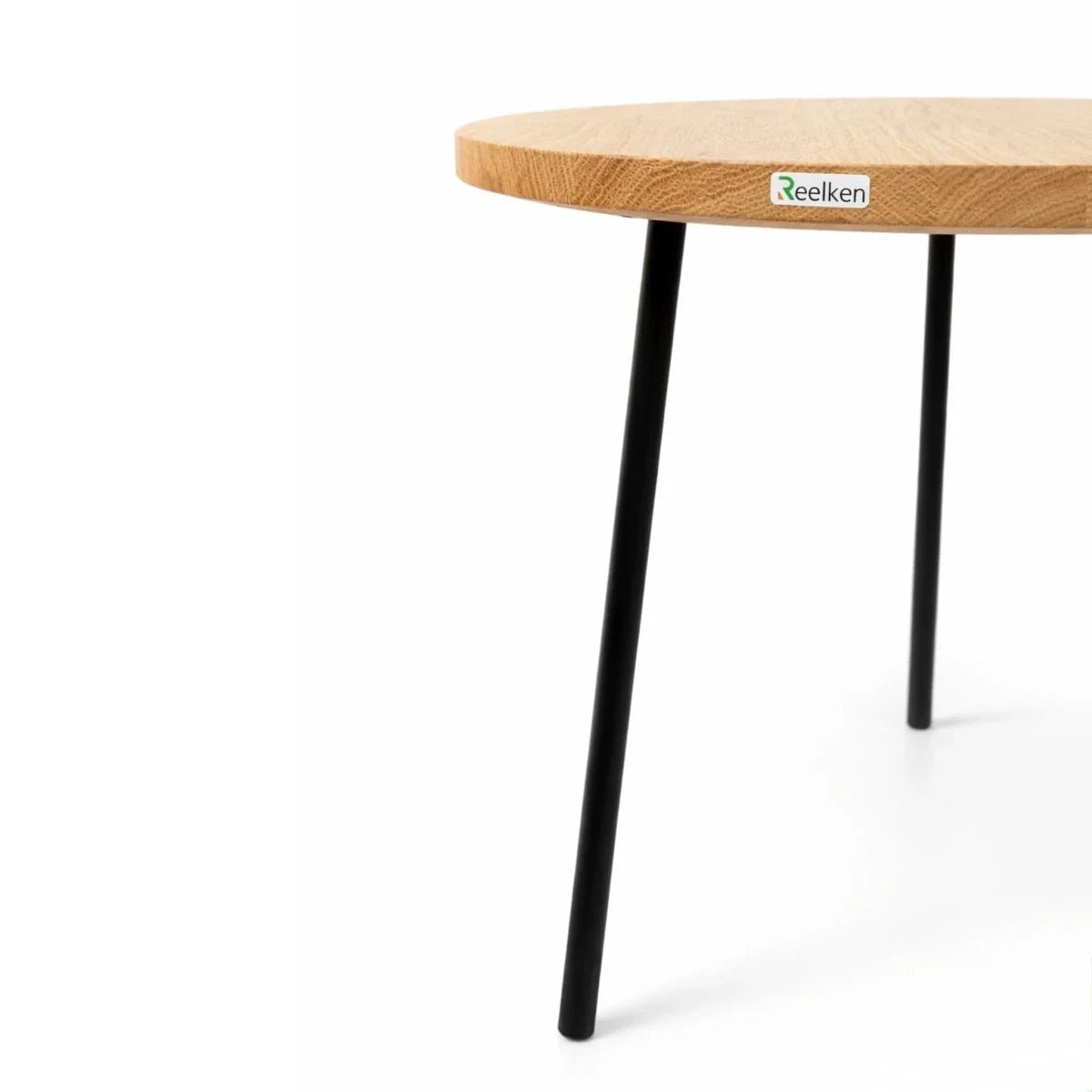 Round Solid Oak Coffee Table, 19 inch Diameter – Minimalist, Elegant, Ready to Assemble - Reelken US