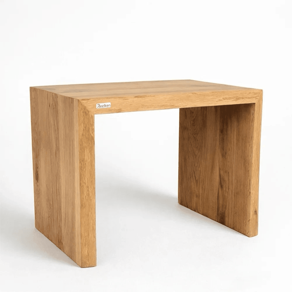 Solid oak bench 31.5 x 17.7 x 15.7 in – natural edges, natural oil finish - Reelken US