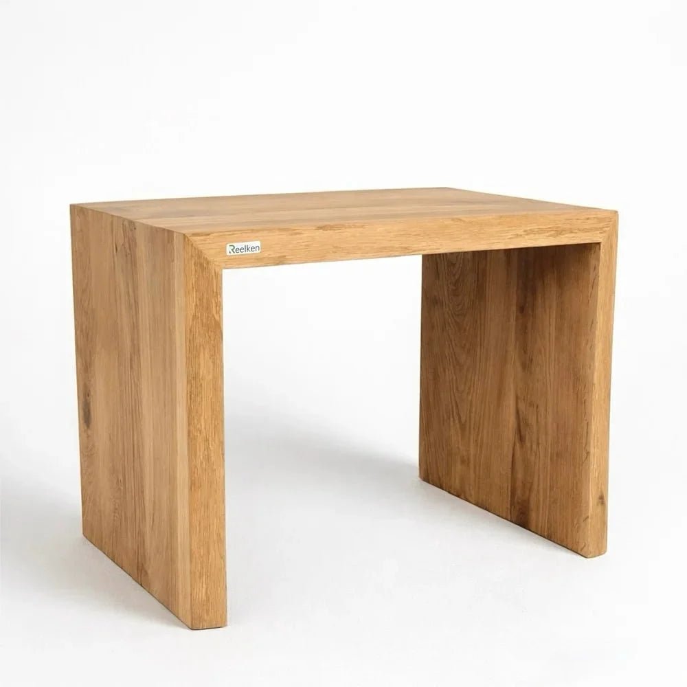 Solid oak bench 39.37 x 17.7 x 15.7 in – natural edges, natural oil finish - Reelken US