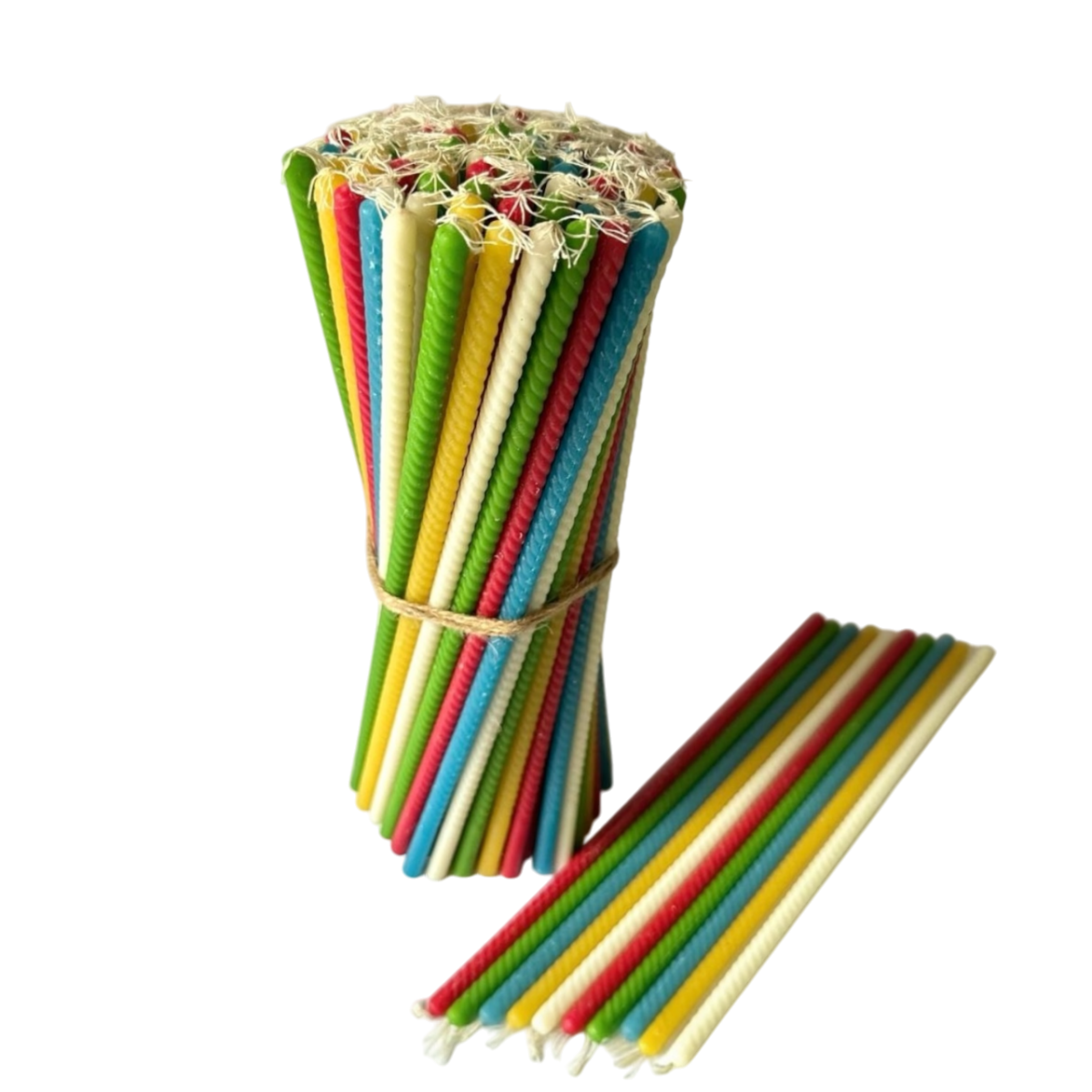 Twisted Natural Wax Candles – Set of 102 Pieces, 5-Color Mix for Decoration and Relaxation - Reelken US